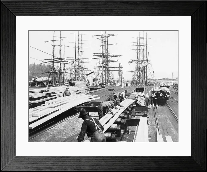 Framed Print : Shipping lumber Washington USA early 1900s Framed Print : Shipping lumber Washington USA early 1900s