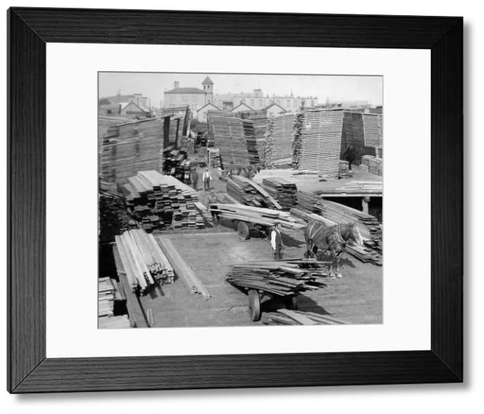 Framed Print : Lumber Yard Washington USA early 1900s