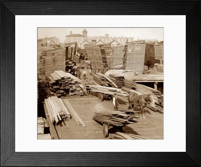 Framed Print : Lumber Yard Washington USA early 1900s Framed Print : Lumber Yard Washington USA early 1900s
