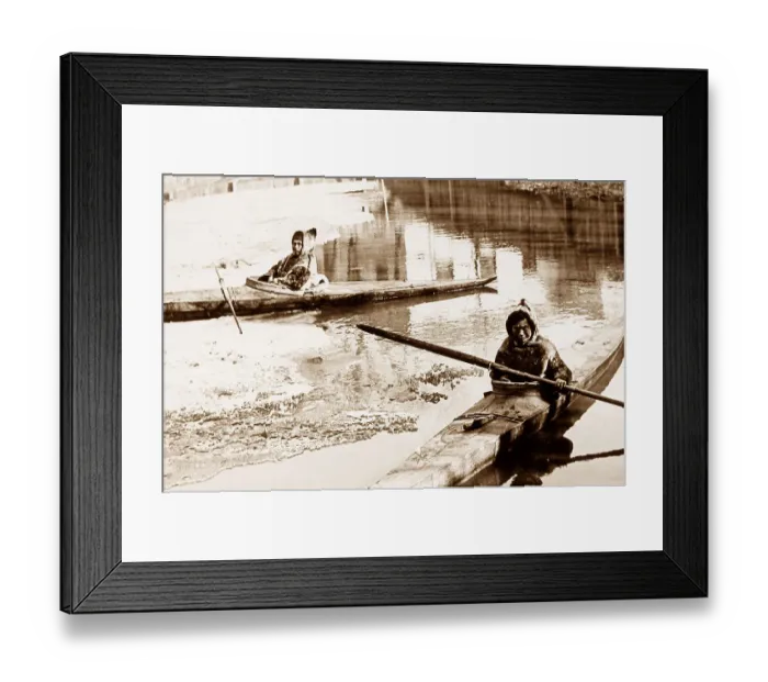 Framed Print : Eskimos in kayaks St. Louis World's Fair USA in 1904 Framed Print : Eskimos in kayaks St. Louis World's Fair USA in 1904