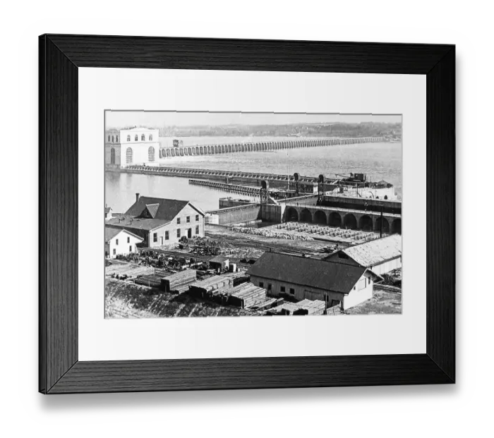 Framed Print : Keokuk Dam Iowa USA early 1900s