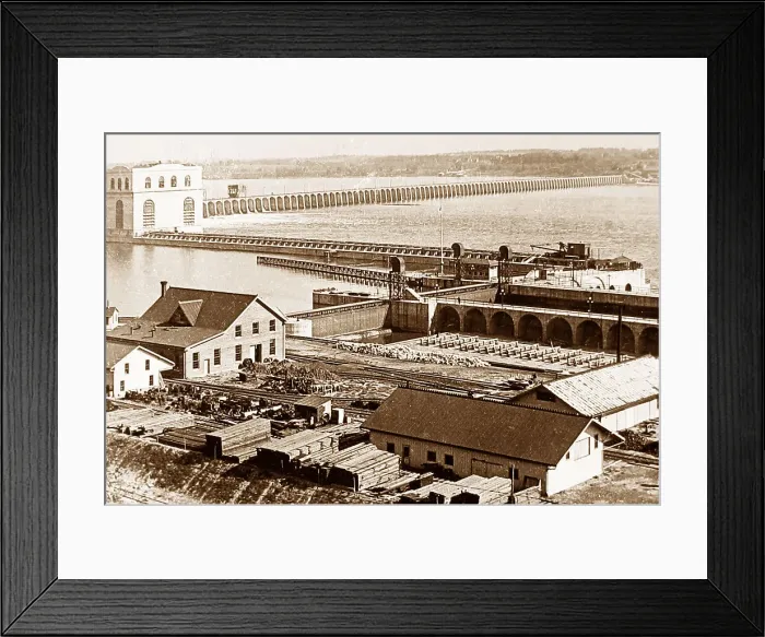 Framed Print : Keokuk Dam Iowa USA early 1900s Framed Print : Keokuk Dam Iowa USA early 1900s