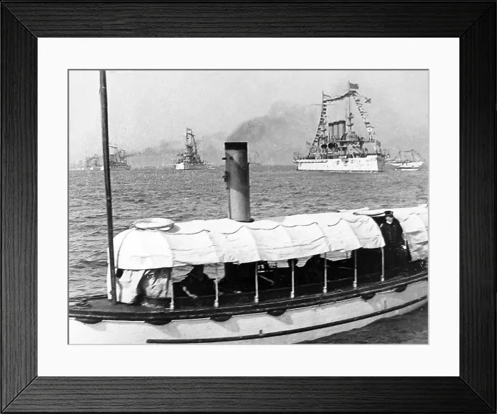 Framed Print : American warships off Jamestown on the opening Framed Print : American warships off Jamestown on the opening