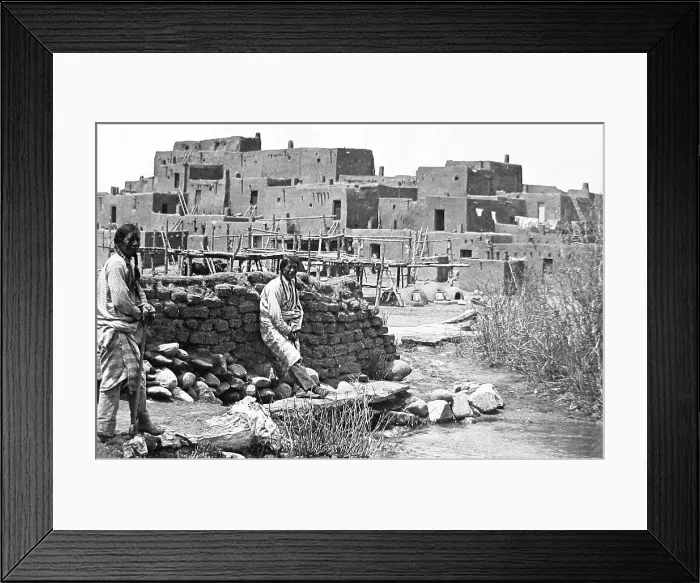 Framed Print : Pueblo Taos Indians Mexico early 1900s Framed Print : Pueblo Taos Indians Mexico early 1900s