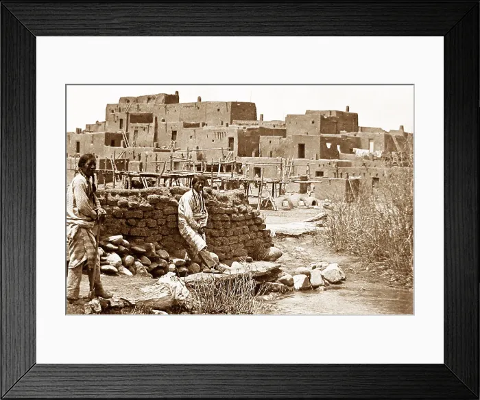Framed Print : Pueblo Taos Indians Mexico early 1900s Framed Print : Pueblo Taos Indians Mexico early 1900s