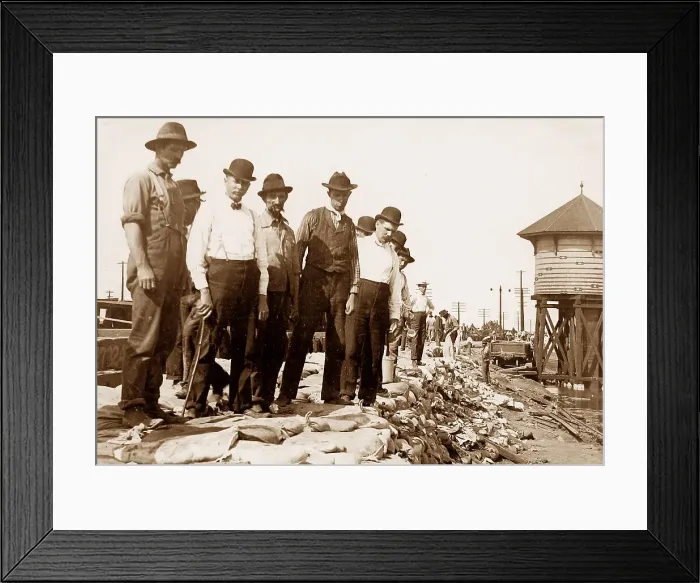 Framed Print : Building flood protection dikes St. Louis USA early 1900s Framed Print : Building flood protection dikes St. Louis USA early 1900s