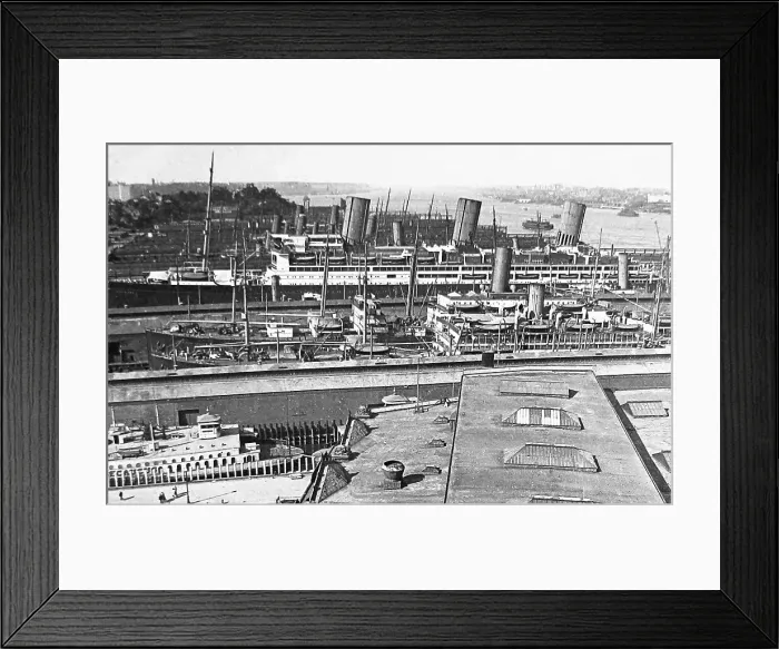 Framed Print : Hoboken Docks New Jersey USA early 1900s Framed Print : Hoboken Docks New Jersey USA early 1900s