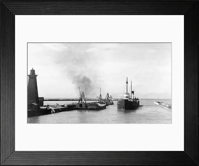 Framed Print : Ore docks Conneaut Ohio USA early 1900s Framed Print : Ore docks Conneaut Ohio USA early 1900s