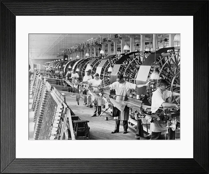 Framed Print : Weaving silk Patterson New Jersey USA early 1900s
