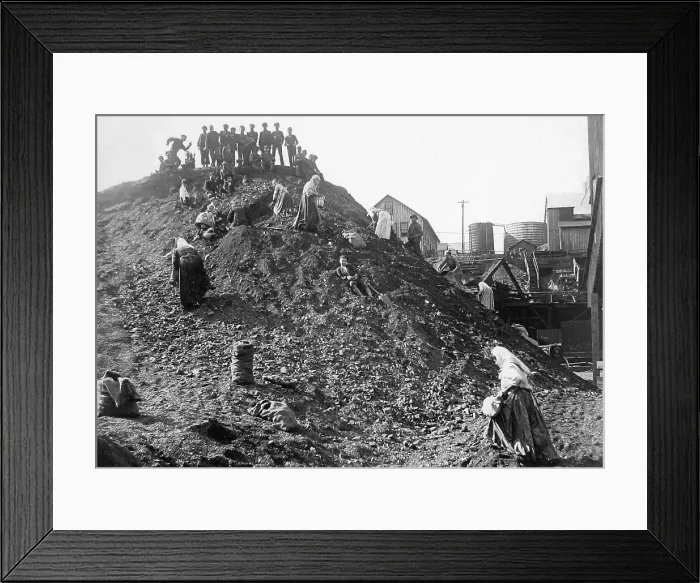 Framed Print : Families picking coal from a dump Scranton Pennsylvania USA Framed Print : Families picking coal from a dump Scranton Pennsylvania USA
