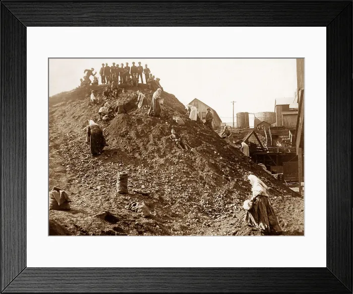 Framed Print : Families picking coal from a dump Scranton Pennsylvania USA Framed Print : Families picking coal from a dump Scranton Pennsylvania USA