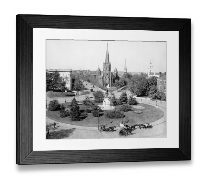 Framed Print : Fourteenth Street Circle Washington DC USA early 1900s Framed Print : Fourteenth Street Circle Washington DC USA early 1900s