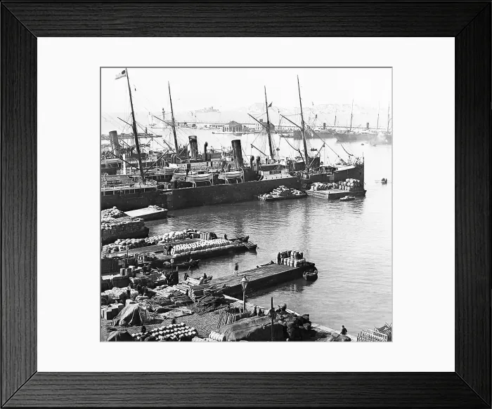 Framed Print : Marseilles harbour France probably 1920s Framed Print : Marseilles harbour France probably 1920s