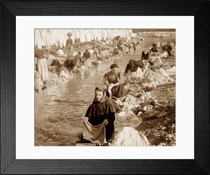 Framed Print : Washing clothes in Nice, France Framed Print : Washing clothes in Nice, France