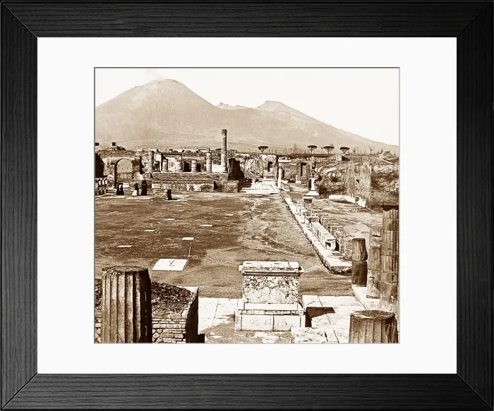 Framed Print : Forum of Pompeii and Vesuvius, Italy Framed Print : Forum of Pompeii and Vesuvius, Italy