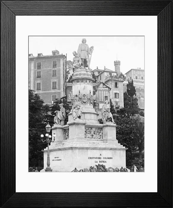 Framed Print : Christopher Columbus monument Genoa Italy early 1900s Framed Print : Christopher Columbus monument Genoa Italy early 1900s