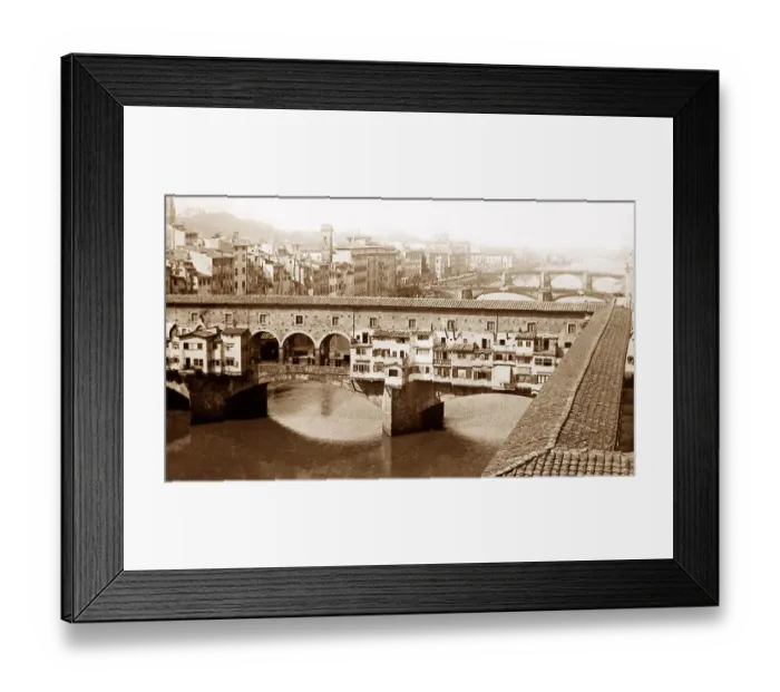 Framed Print : Ponte Vecchio Florence Italy early 1900s Framed Print : Ponte Vecchio Florence Italy early 1900s