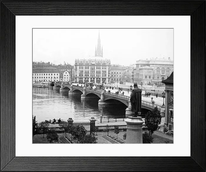 Framed Print : Vasa Bridge Stockholm Sweden early 1900s Framed Print : Vasa Bridge Stockholm Sweden early 1900s