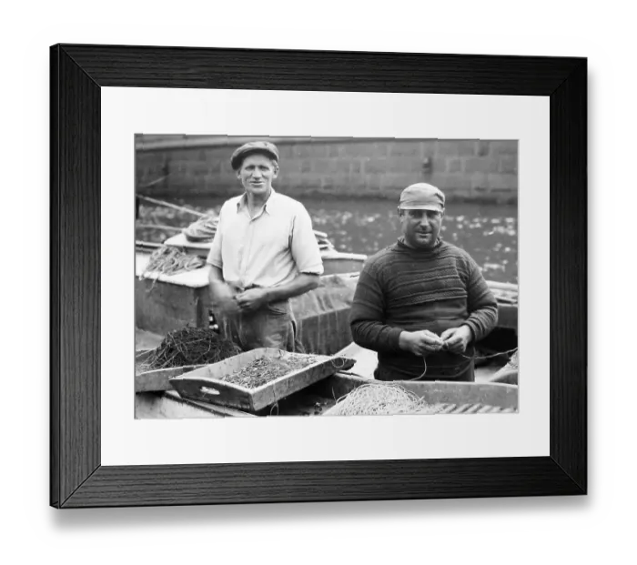 Framed Print : Fishermen Copenhagen Denmark in the 1930s