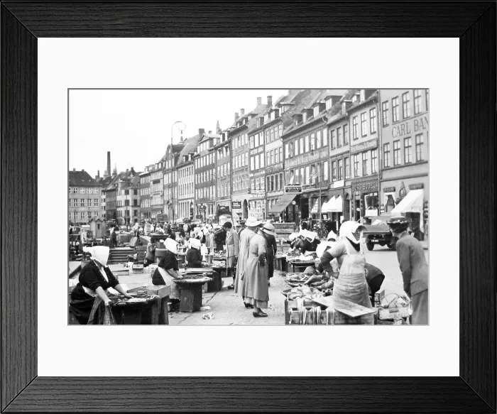 Framed Print : Fish market Copenhagen Denmark in the 1930s Framed Print : Fish market Copenhagen Denmark in the 1930s