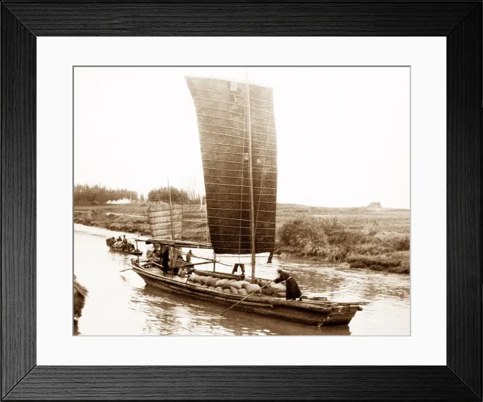 Framed Print : Sailing junk China in the 1920s Framed Print : Sailing junk China in the 1920s