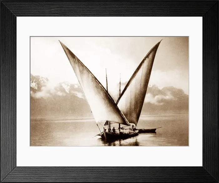 Framed Print : Sailing barque near Montreux Framed Print : Sailing barque near Montreux