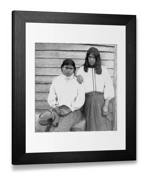 Framed Print : New Zealand Maori Girls Victorian period Framed Print : New Zealand Maori Girls Victorian period