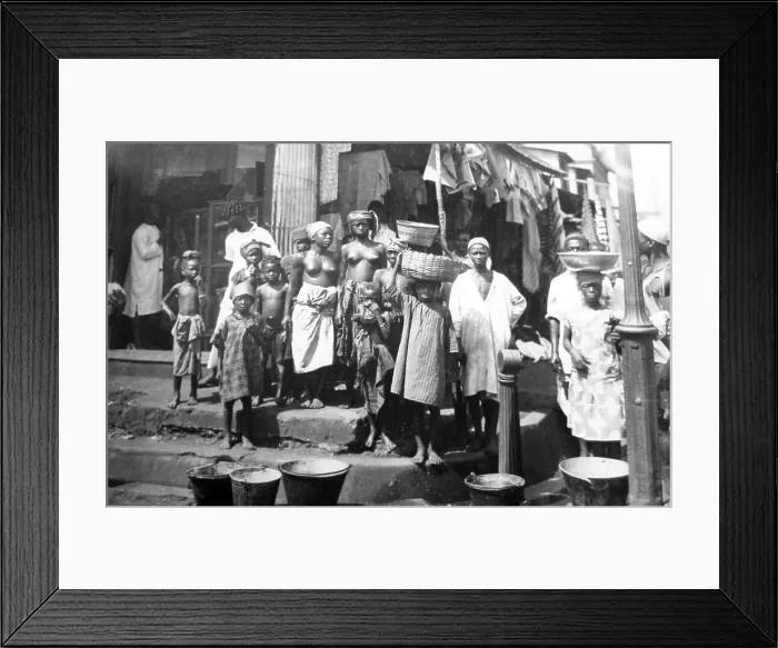 Framed Print : Sierra Leone Kroo Town in Freetown probably 1920s Framed Print : Sierra Leone Kroo Town in Freetown probably 1920s