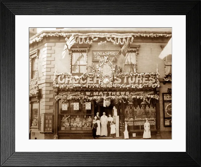 Framed Print : Matthews Grocery Store, Six Ways, Aston, Birmingham Framed Print : Matthews Grocery Store, Six Ways, Aston, Birmingham