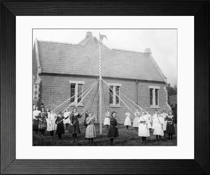 Framed Print : School Maypole Dancing Framed Print : School Maypole Dancing