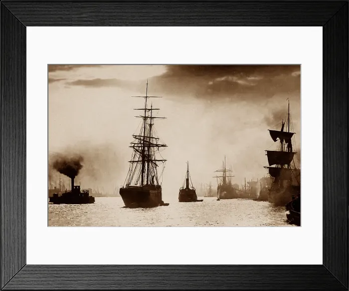 Framed Print : Sailing and steam ships on the River Clyde, Glasgow Framed Print : Sailing and steam ships on the River Clyde, Glasgow