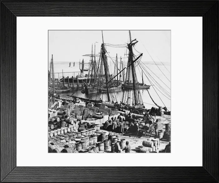 Framed Print : Scrabster Harbour Victorian period Framed Print : Scrabster Harbour Victorian period