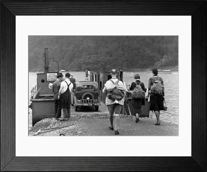 Framed Print : Windermere ferry, possibly 1930s Framed Print : Windermere ferry, possibly 1930s