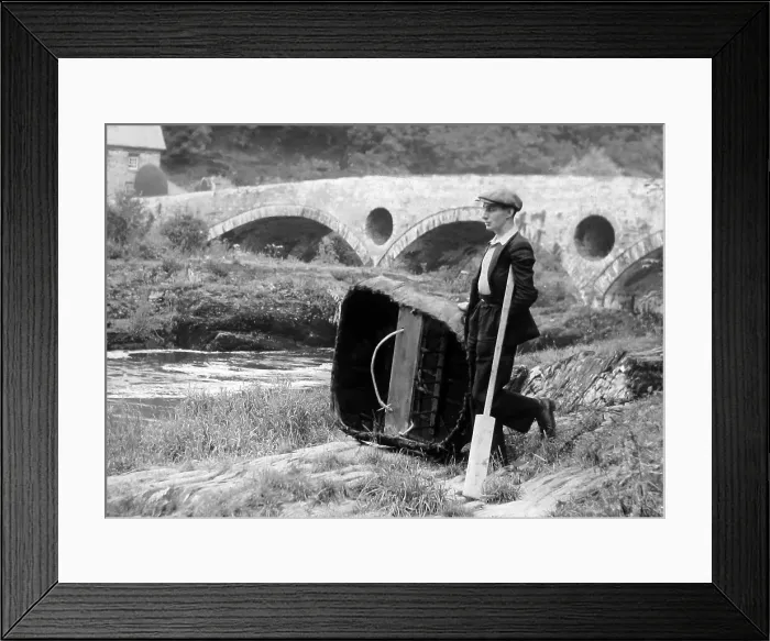 Framed Print : Coracle on River Teifi at Cenarth, Wales Framed Print : Coracle on River Teifi at Cenarth, Wales