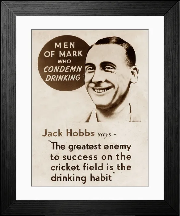 Framed Print : Temperance message Jack Hobbs Framed Print : Temperance message Jack Hobbs