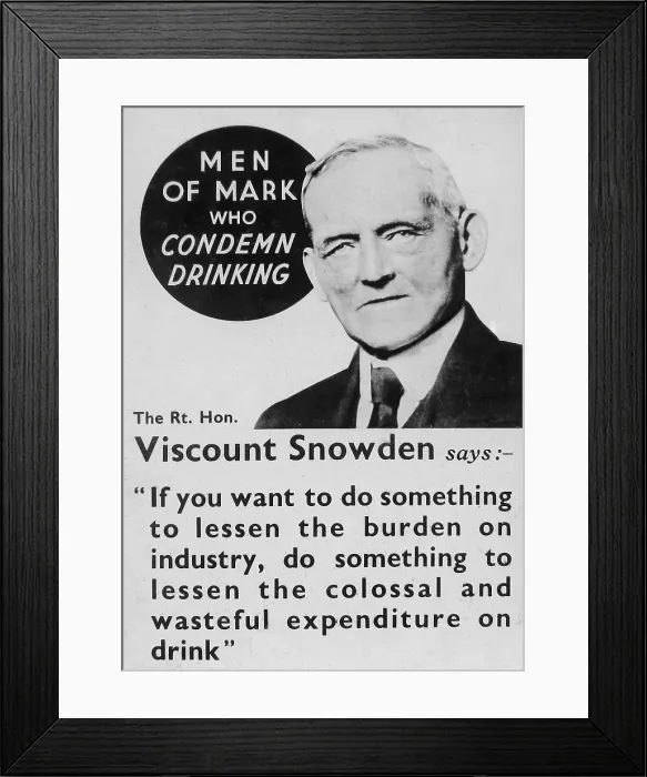 Framed Print : Temperance message Viscount Snowden Framed Print : Temperance message Viscount Snowden