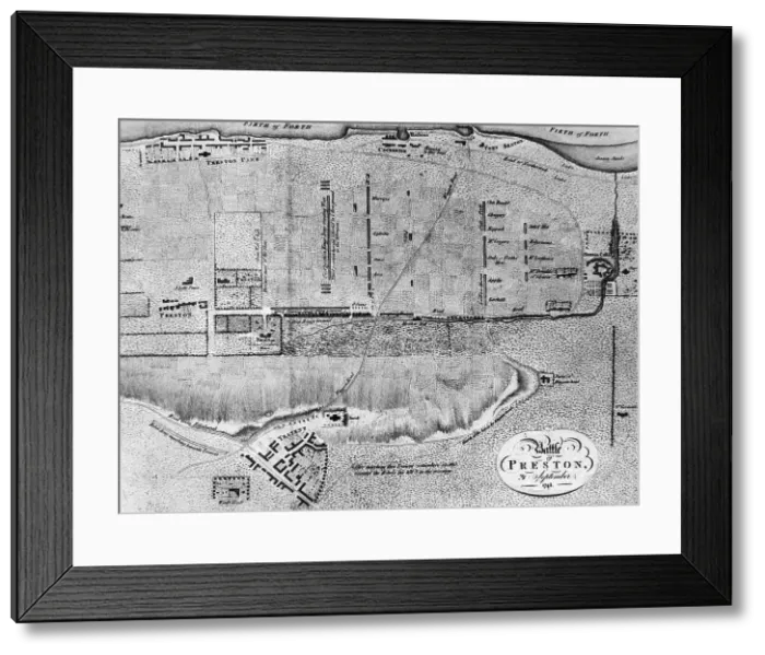 Framed Print : Map of Prestonpans Battlefield
