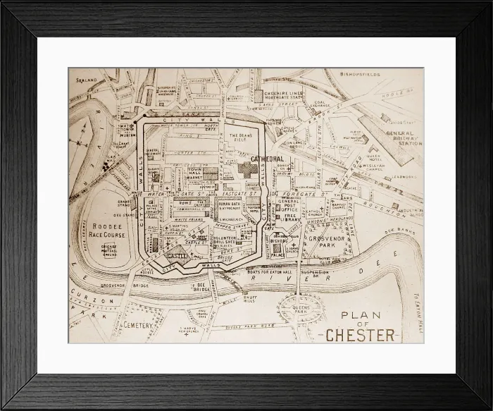 Framed Print : Map of Chester Framed Print : Map of Chester