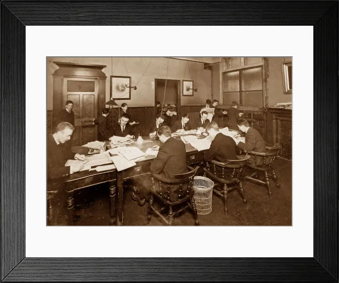Framed Print : Editorial Department, Liverpool Express and Weekly Framed Print : Editorial Department, Liverpool Express and Weekly