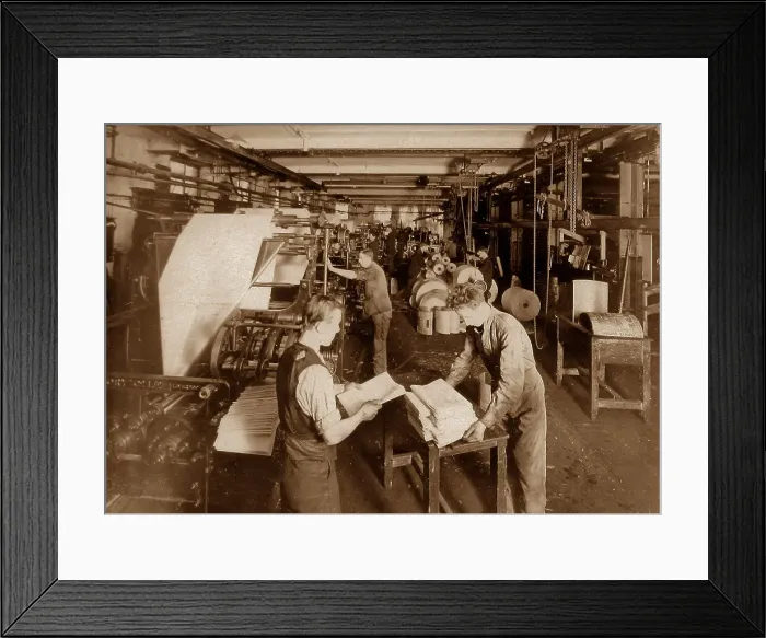 Framed Print : Printing presses, Liverpool Express and Weekly Framed Print : Printing presses, Liverpool Express and Weekly