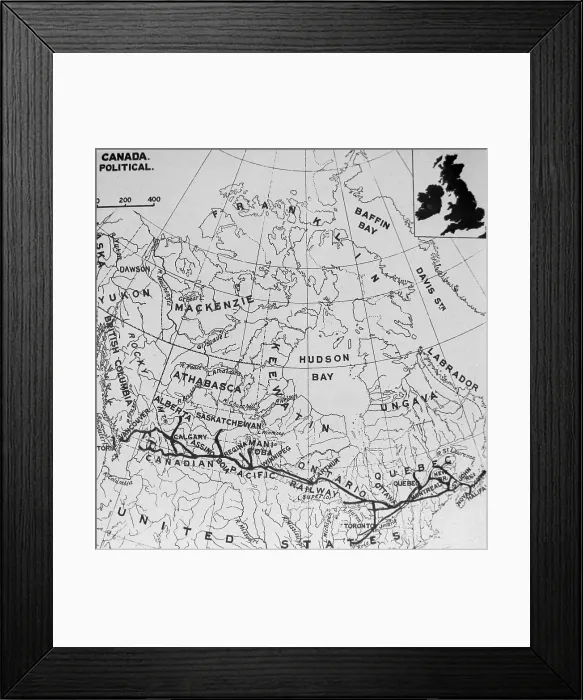 Framed Print : Map of Canada Victorian period