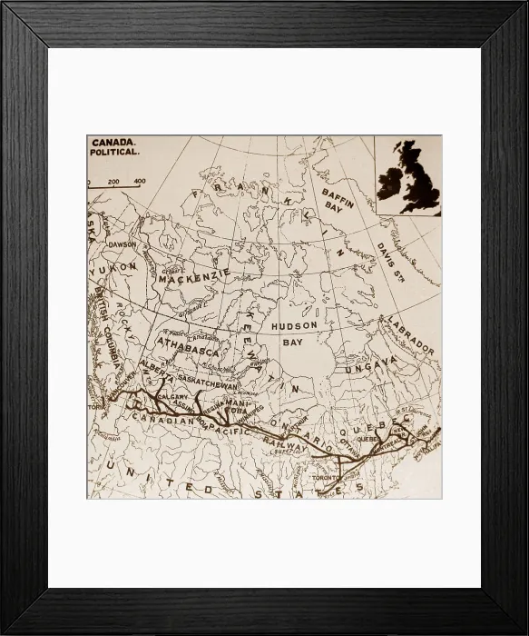 Framed Print : Political map of Canada Framed Print : Political map of Canada