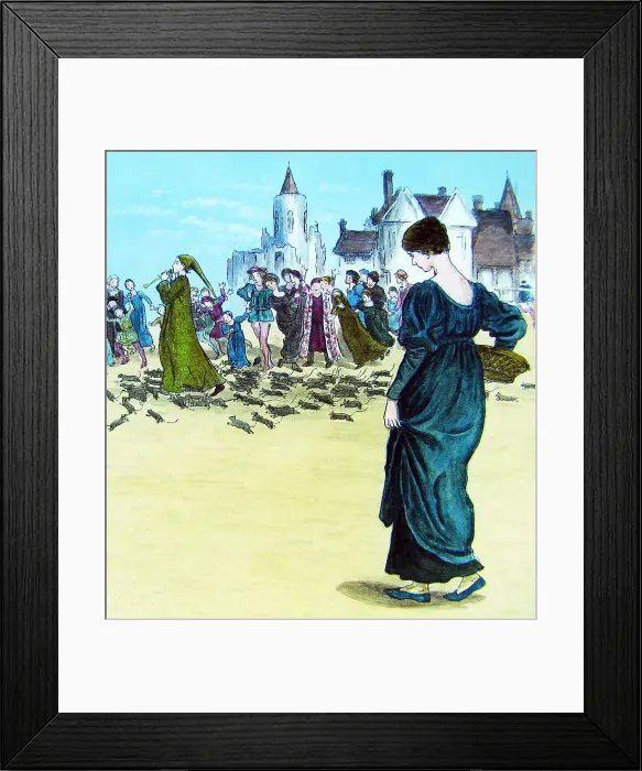 Framed Print : The Pied Piper of Hamelin by Kate Greenaway Victorian period Framed Print : The Pied Piper of Hamelin by Kate Greenaway Victorian period