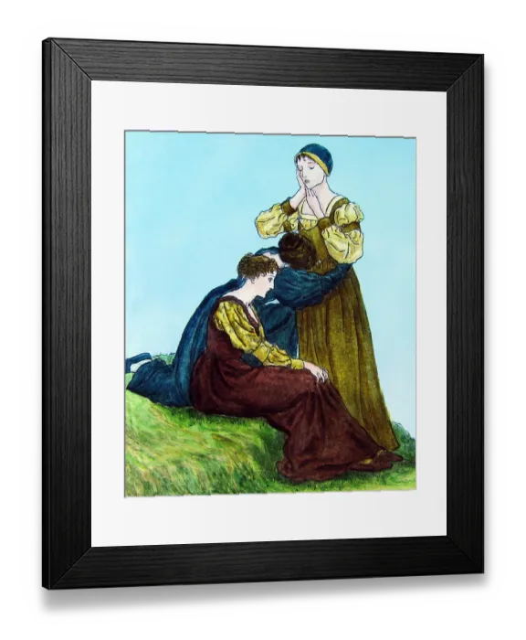 Framed Print : The Pied Piper of Hamelin by Kate Greenaway Victorian period