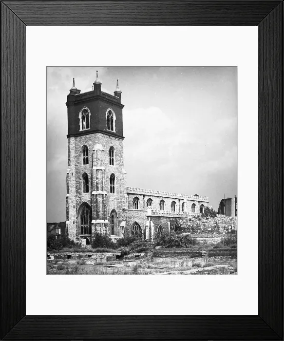 Framed Print : WW2 Bomb Damage - Church of St John's Cripplegate Framed Print : WW2 Bomb Damage - Church of St John's Cripplegate