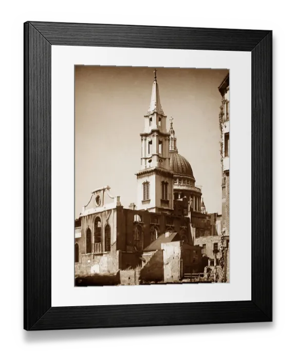 Framed Print : Bomb damage, St Vedast Church, Foster Lane, London