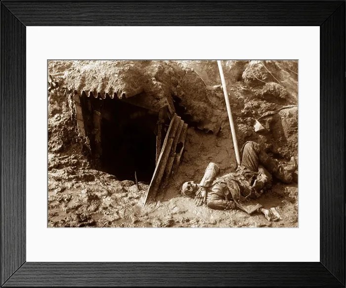 Framed Print : Dead German soldier, Beaumont-Hamel, France, November 1916 Framed Print : Dead German soldier, Beaumont-Hamel, France, November 1916