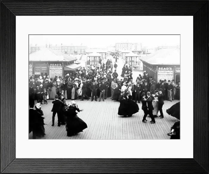 Framed Print : Dancing on Blackpool Pier - early 1900s Framed Print : Dancing on Blackpool Pier - early 1900s