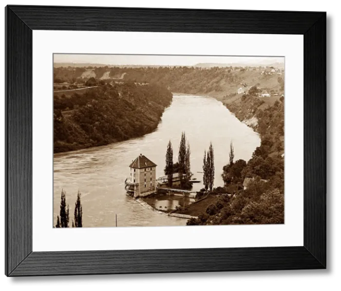 Framed Print : River Rhine, Neuhausen, Germay, Victorian period Framed Print : River Rhine, Neuhausen, Germay, Victorian period
