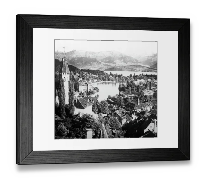 Framed Print : Thun and Lake Thun, Switzerland, Victorian period Framed Print : Thun and Lake Thun, Switzerland, Victorian period